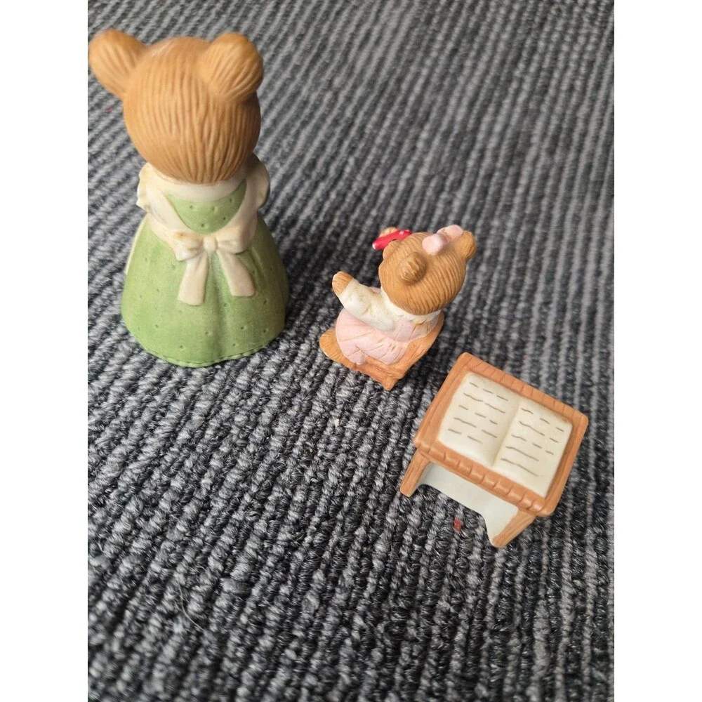 Porcelain Homco Bears #1409 Preschool Girl Bear and Desk